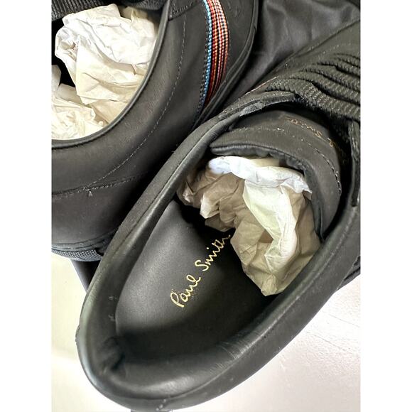 New $475 Paul Smith Fermi Mens Sneakers Signature Stripe Black leather Size 7 main image 7
